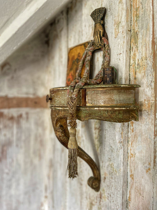Aesthetic Movement inspired long silk sautoir necklace with antique tassel embellishment. Bohemian style from vintage textiles by Pavilion Parade. 