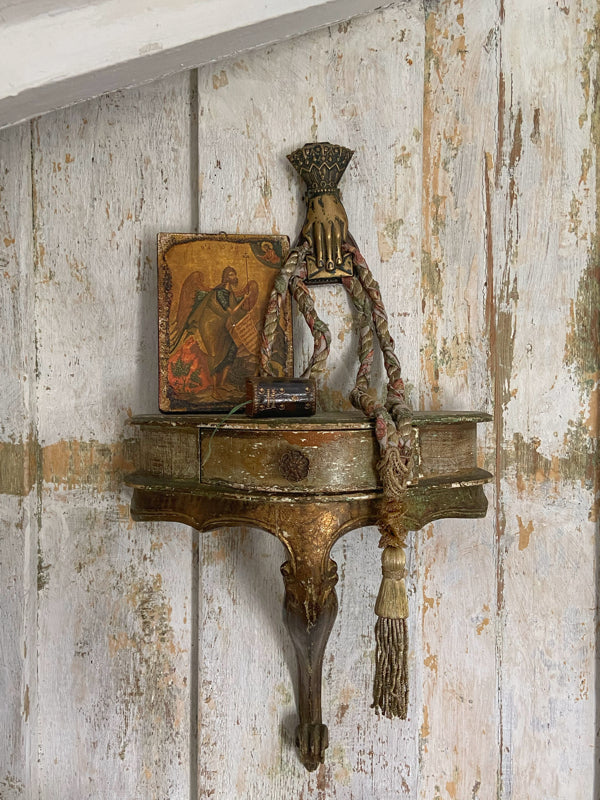 Aesthetic Movement inspired long silk sautoir necklace with antique tassel embellishment. Bohemian style from vintage textiles by Pavilion Parade. 