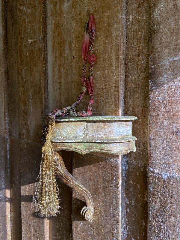 1920s style long silk sautoir necklace with antique tassel embellishment. Bohemian style from vintage textiles by Pavilion Parade. 