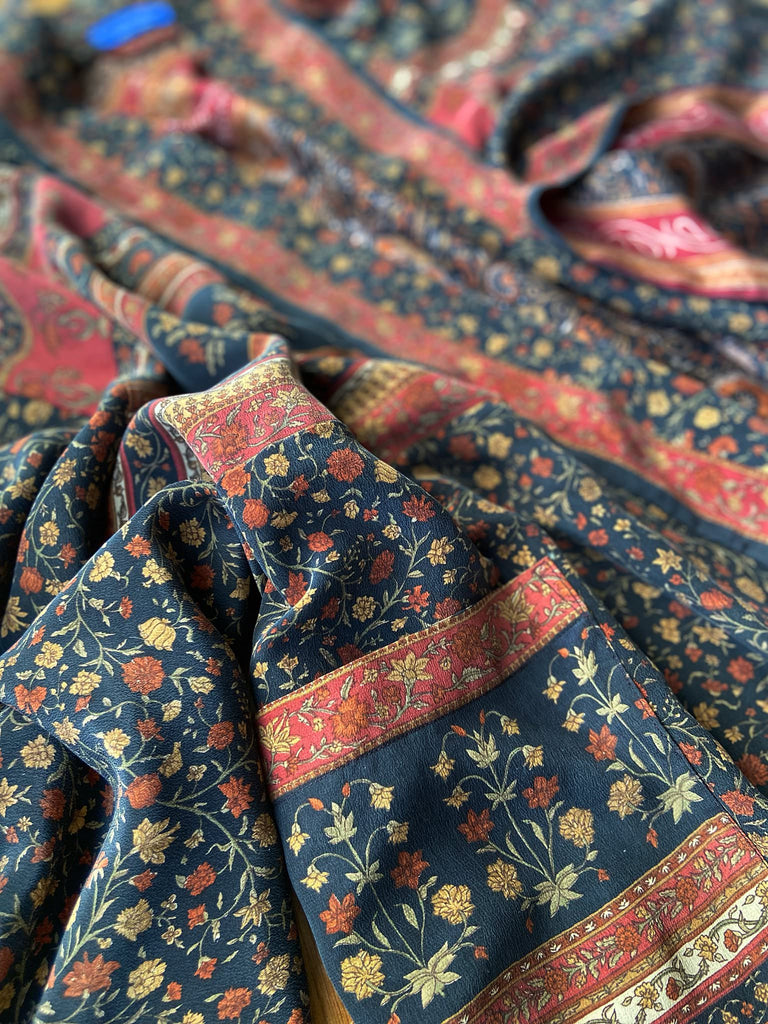 1920s inspired silk kimono robe created from vintage black and cinnamon silk crepe. Unique bohemian designs from the Pavilion Parade studio.