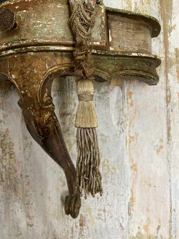 Aesthetic Movement inspired long silk sautoir necklace with antique tassel embellishment. Bohemian style from vintage textiles by Pavilion Parade. 