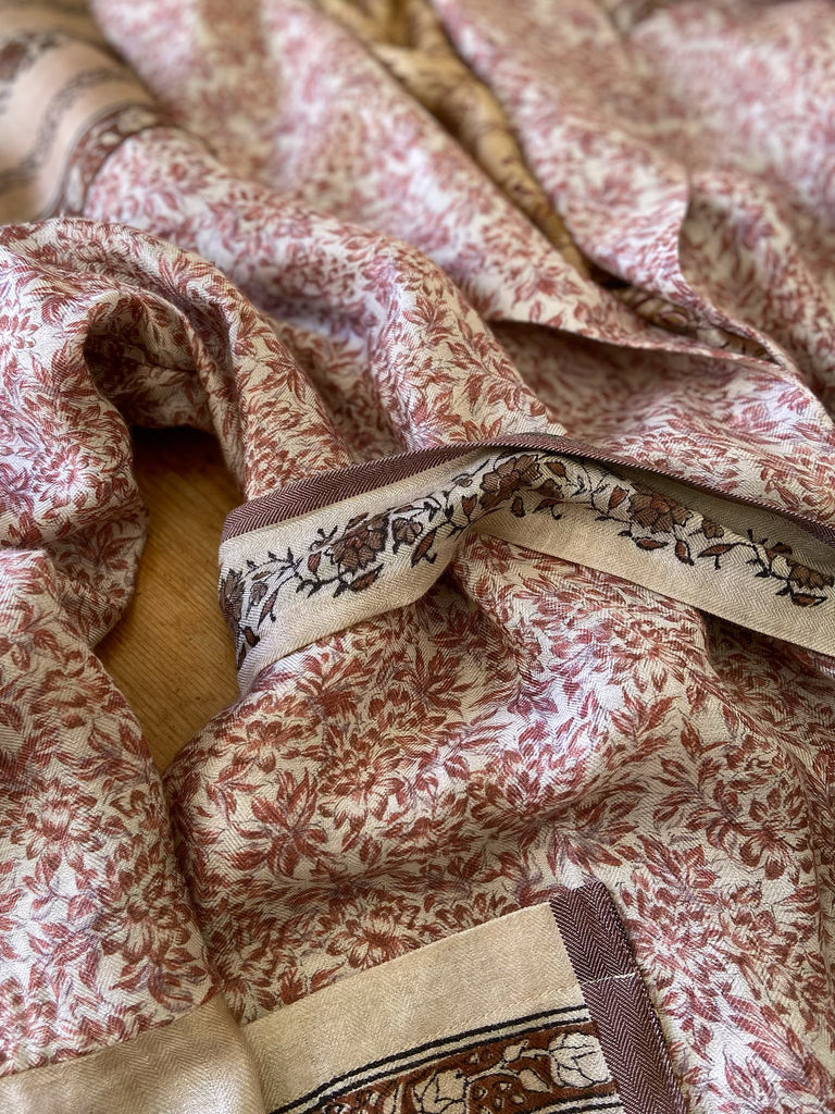 Fine wool robe lined in silk, with wide sleeves, deep pockets and tassel sash. Bohemian styles created from vintage and antique textiles by the Pavilion Parade studio. 