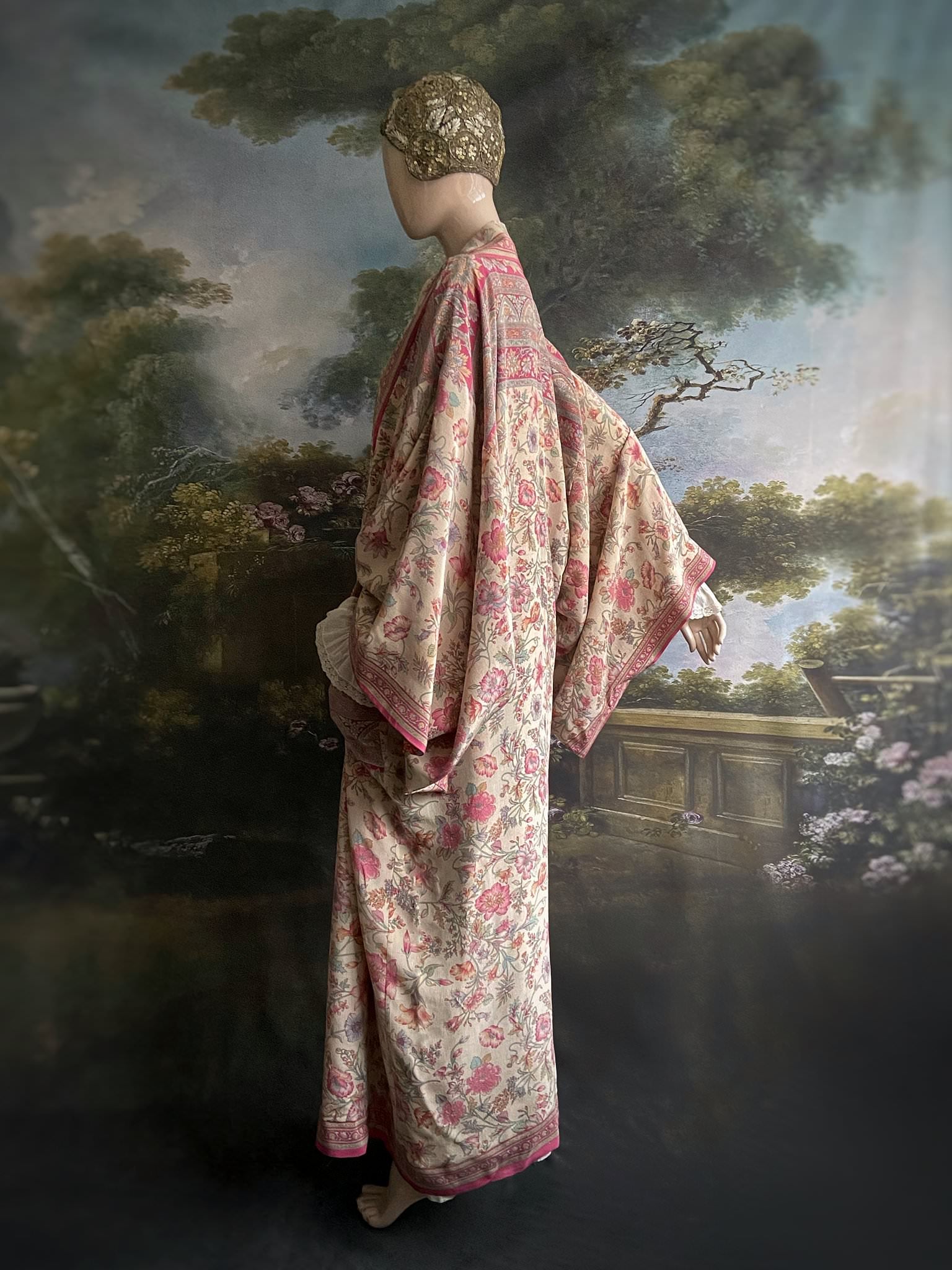 silk kimono dressing gown uk Silk Kimono Dressing Gown Royal Peacock | Pink