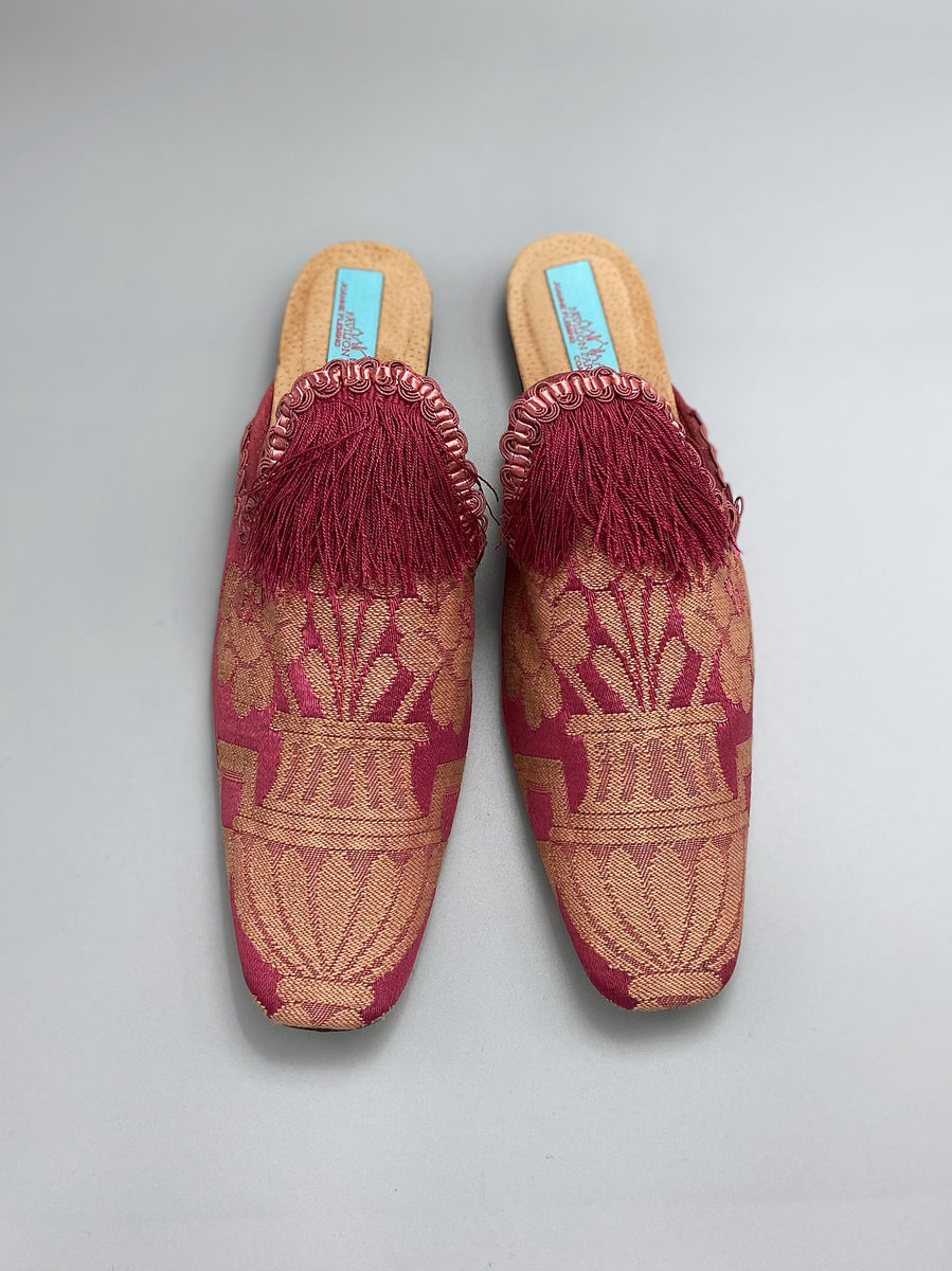 Moillon | Rose Pink Bohemian Shoes Created From Antique Textiles ...